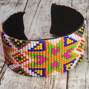 Boho Carnival Native seed bead bracelet